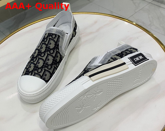 Dior B23 Slip On Sneaker Black and White Dior Oblique Canvas Replica