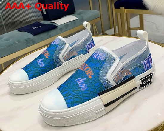 Dior B23 Slip On Sneaker Blue Dior and Shawn Jacquard Mesh Replica