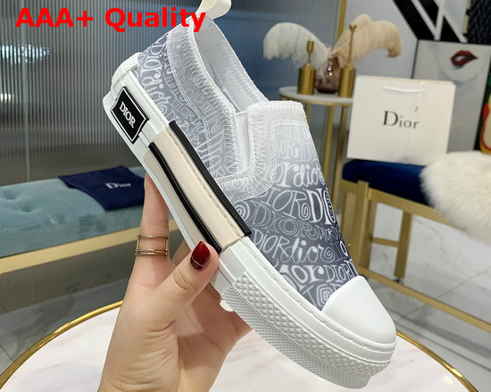 Dior B23 Slip On Sneaker Gray Dior and Shawn Jacquard Mesh Replica