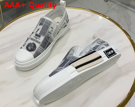 Dior B23 Slip On Sneaker White Canvas with Dior and Daniel Asham Motif Replica