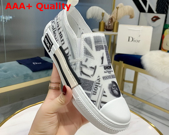 Dior B23 Slip On Sneaker White Canvas with Dior and Daniel Asham Motif Replica