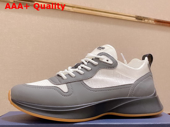 Dior B25 Runner Sneaker Gray Smooth Calfskin White Dior Oblique Canvas and Technical Mesh Replica