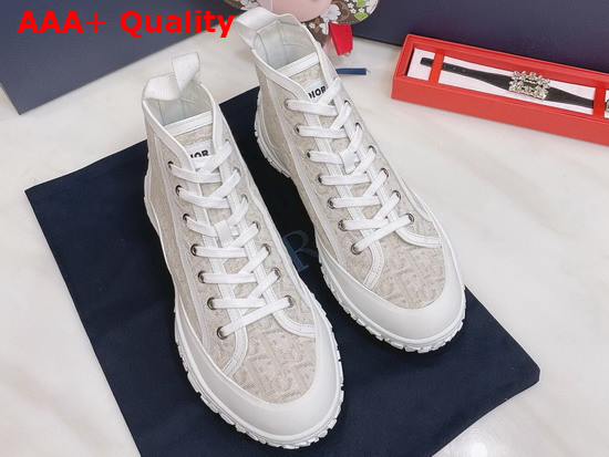 Dior B28 High Top Sneaker Off White Dior Oblique Jacquard and White Rubber Replica