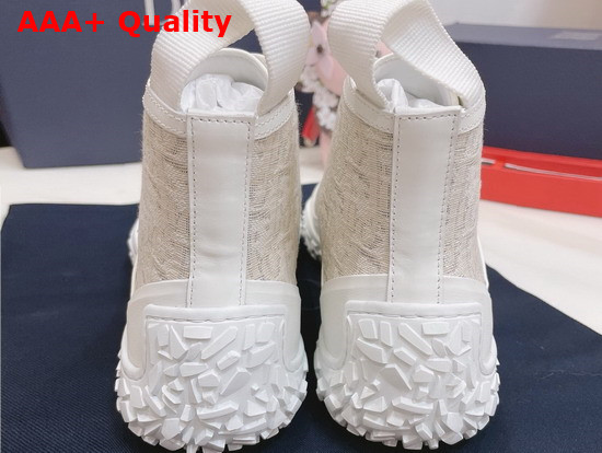 Dior B28 High Top Sneaker Off White Dior Oblique Jacquard and White Rubber Replica