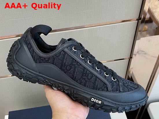 Dior B28 Low Top Sneaker Black Dior Oblique Jacquard and Black Rubber Replica