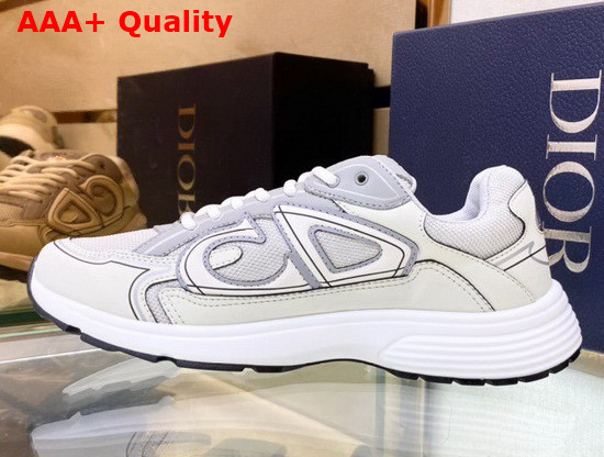 Dior B30 Sneaker Gray Mesh and White Technical Fabric Replica