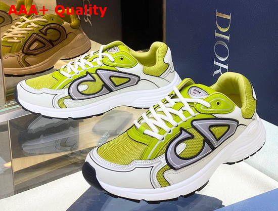 Dior B30 Sneaker Yellow Mesh and White Technical Fabric Replica