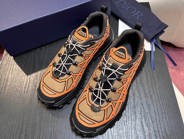 Dior B31 Runner Sneaker Beige Technical Mesh and Orange Rubber with Warped Cannage Motif Replica