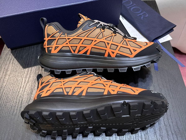 Dior B31 Runner Sneaker Beige Technical Mesh and Orange Rubber with Warped Cannage Motif Replica