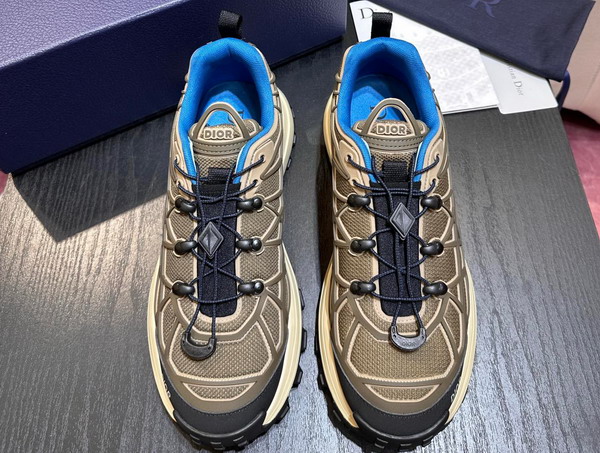 Dior B31 Runner Sneaker Brown Technical Mesh and Khaki Rubber with Warped Cannage Motif Replica