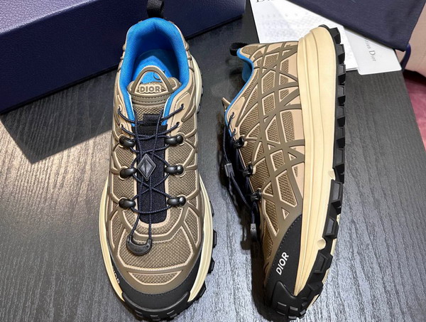 Dior B31 Runner Sneaker Brown Technical Mesh and Khaki Rubber with Warped Cannage Motif Replica