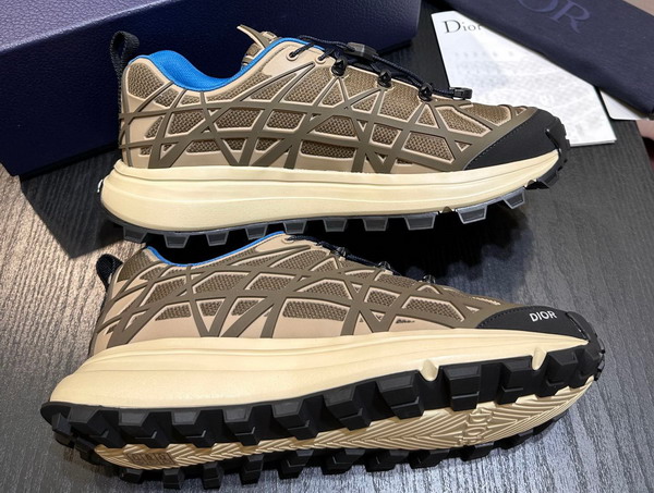 Dior B31 Runner Sneaker Brown Technical Mesh and Khaki Rubber with Warped Cannage Motif Replica