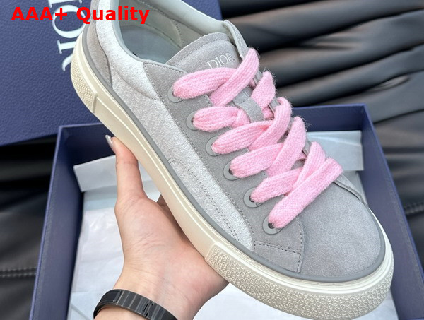 Dior B33 Sneaker Gray and White Dior Oblique Jacquard and Gray Suede Replica