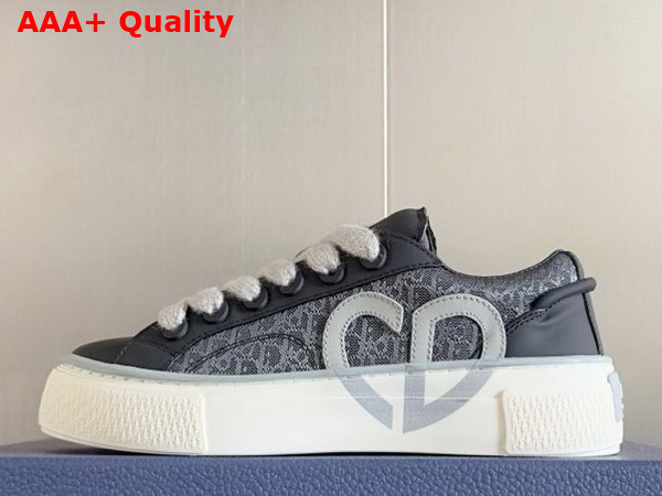 Dior B33 Sneaker in Black Smooth Calfskin and Black Dior Oblique Jacquard Replica