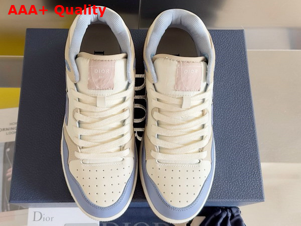 Dior B57 Mid Top Sneaker Blue and Cream Smooth Calfskin and Beige Suede Replica