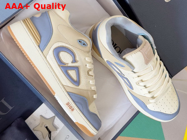 Dior B57 Mid Top Sneaker Blue and Cream Smooth Calfskin and Beige Suede Replica