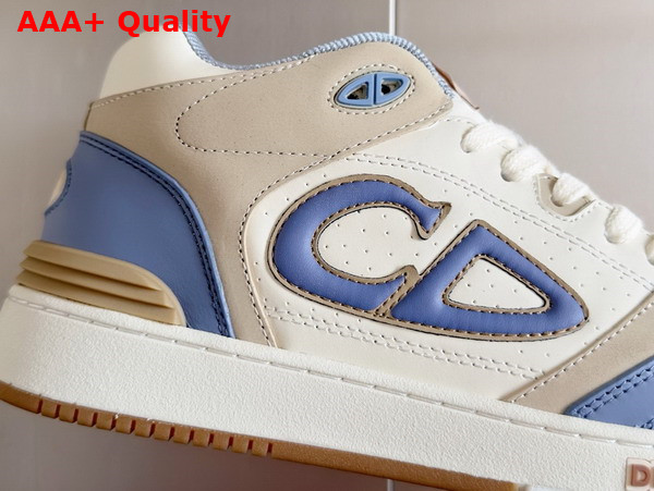 Dior B57 Mid Top Sneaker Blue and Cream Smooth Calfskin and Beige Suede Replica