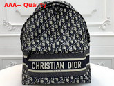 Dior Backpack in Blue Dior Oblique Embroidered Canvas Replica