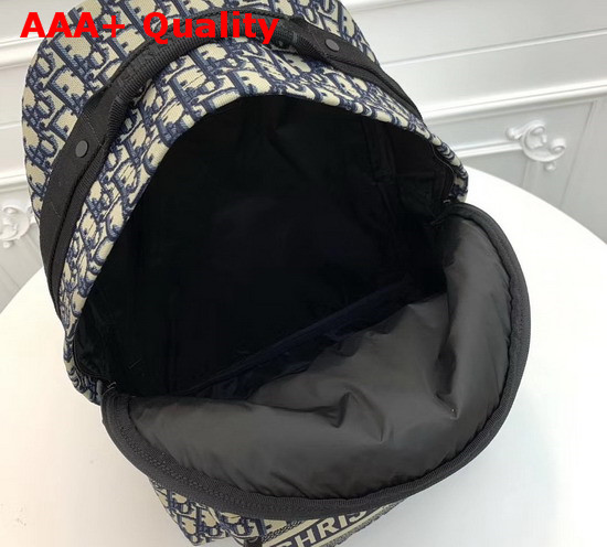 Dior Backpack in Blue Dior Oblique Embroidered Canvas Replica