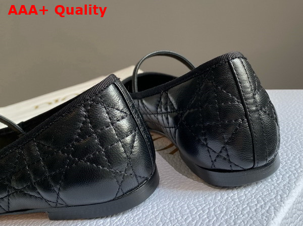 Dior Ballet Flat Black Quilted Cannage Calfskin Replica