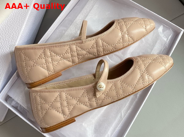 Dior Ballet Flat Nude Quilted Cannage Calfskin Replica