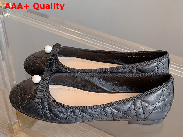 Dior Ballet Flat in Black Quilted Cannage Calfskin Replica