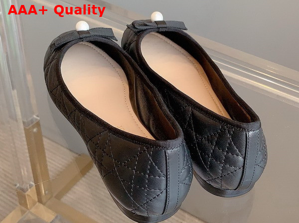 Dior Ballet Flat in Black Quilted Cannage Calfskin Replica