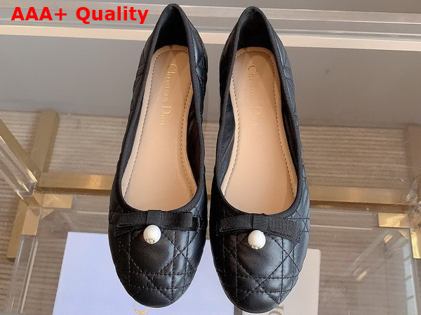 Dior Ballet Flat in Black Quilted Cannage Calfskin Replica