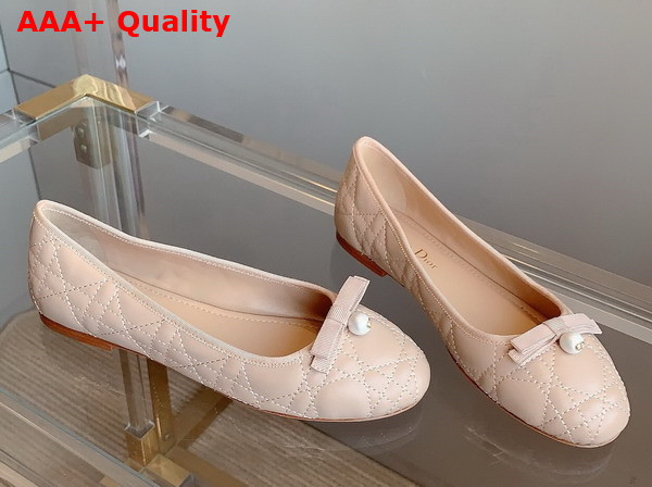 Dior Ballet Flat in Nude Quilted Cannage Calfskin Replica