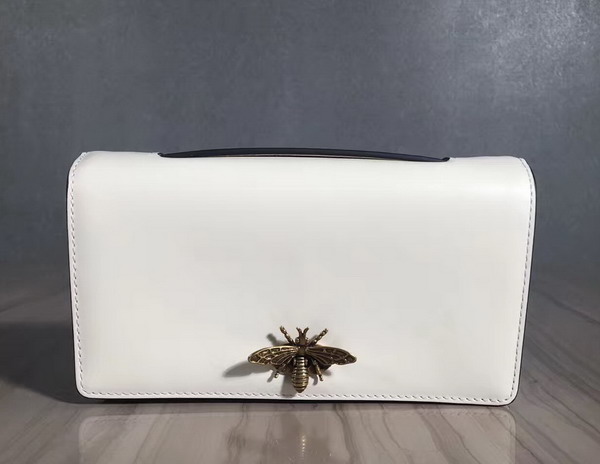 Dior Bee Pouch in White Calfskin For Sale