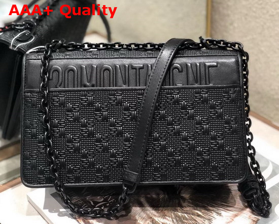 Dior Black 30 Montaigne Braided Lambskin Flap Chain Bag Replica