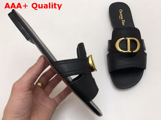 Dior Black 30 Montaigne Slide Calfskin Mule Replica