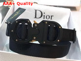 Dior Black Cotton Canvas Belt with Christian Dior Buckle Replica