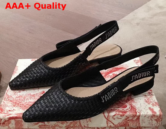 Dior Black Jadior Slingback Braided Lambskin Pump Replica