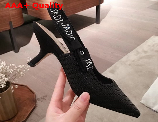 Dior Black Jadior Slingback Braided Lambskin Pump Replica