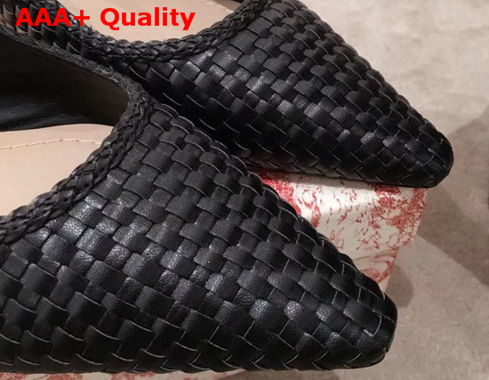 Dior Black Jadior Slingback Braided Lambskin Pump Replica