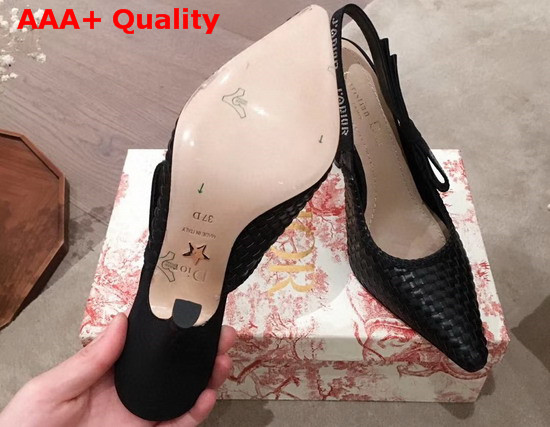 Dior Black Jadior Slingback Braided Lambskin Pump Replica