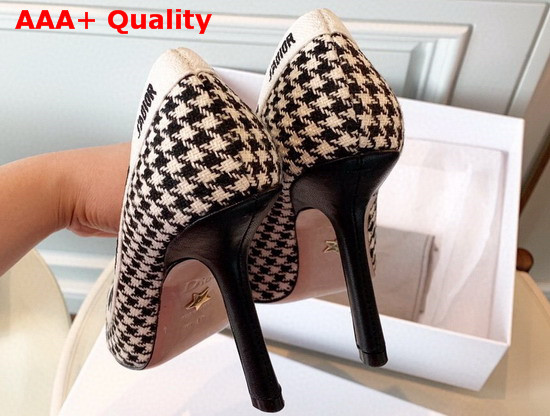 Dior Black and White Jadior Houndstooth Wool Pump 10cm Heel Replica