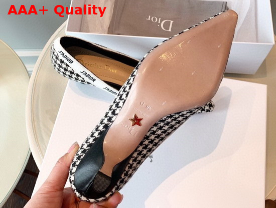 Dior Black and White Jadior Houndstooth Wool Pump 10cm Heel Replica