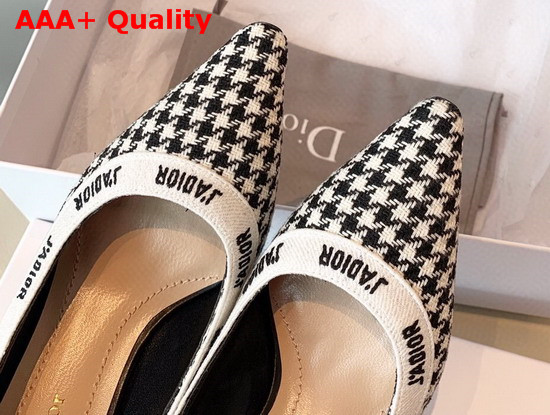 Dior Black and White Jadior Houndstooth Wool Pump Replica