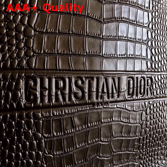 Dior Book Tote Bag in Black Croc Print Calfskin Replica