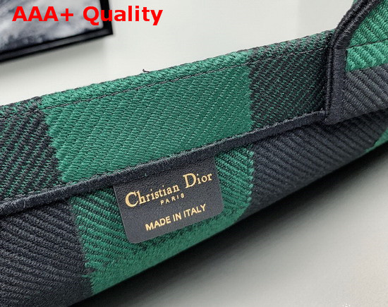 Dior Book Tote Bag in Green and Black Embroidered Canvas Replica