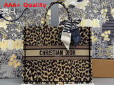 Dior Book Tote Beige Multicolor Mizza Embroidery Replica