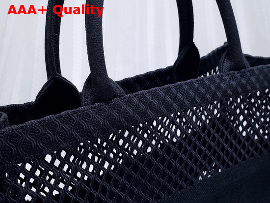 Dior Book Tote Black Mesh Embroidery Replica