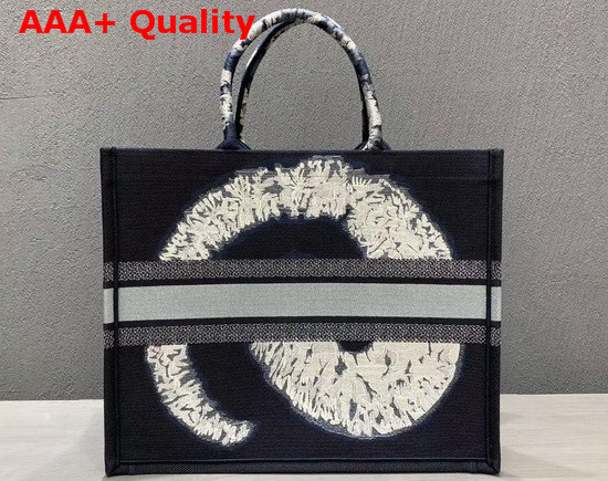 Dior Book Tote Blue Multicolor Tie and Dior Embroidery Replica