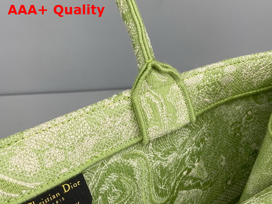 Dior Book Tote Green Toile de Jouy Reverse Embroidery Replica