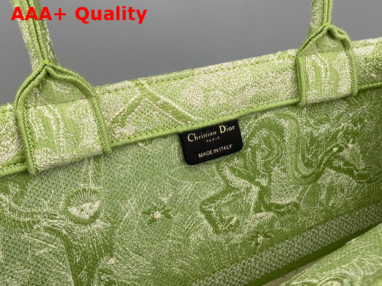 Dior Book Tote Green Toile de Jouy Reverse Embroidery Replica