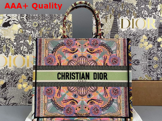 Dior Book Tote Multicolor Dior in Lights Embroidery Replica