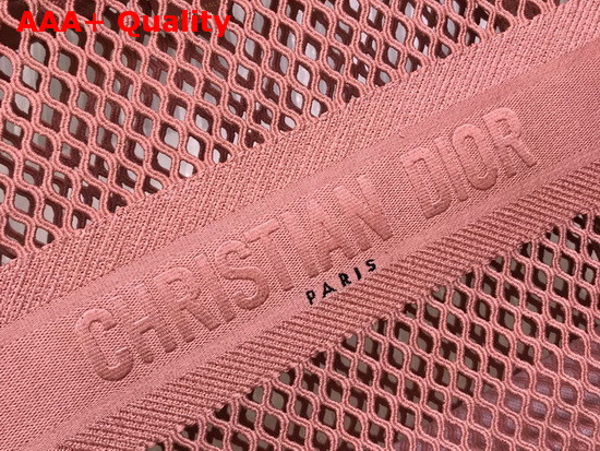 Dior Book Tote Pink Mesh Embroidery Replica