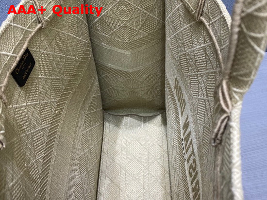 Dior Book Tote in Beige Cannage Embroidery Replica